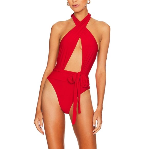 NWT PQ Swim Alex One Piece Swimsuit in Red Coral - Picture 1 of 7